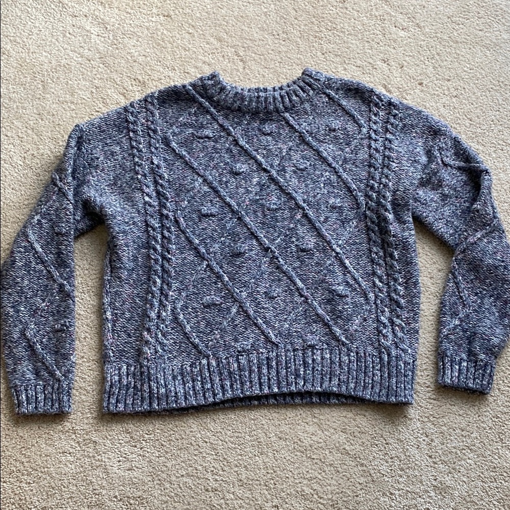 Gray Cable Knit Sweater